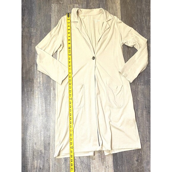 Soft Surroundings Long Modal Cardigan Medium Tan Knit Open Front Style 2EG80 - Picture 8 of 11